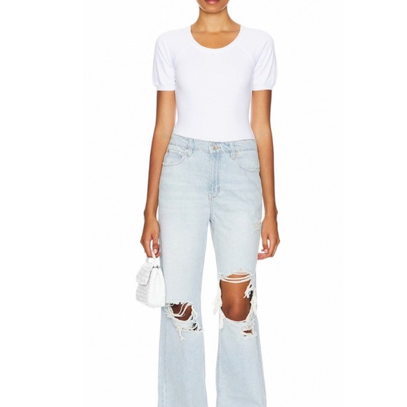 Free People / Intimately FP Lazy Daisy Bodysuit Ribbed White Size SMALL NEW NWOT - Picture 1 of 10